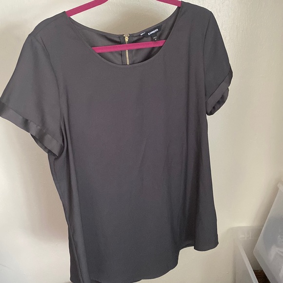 Express Tops - Express blouse - gray shortsleeve